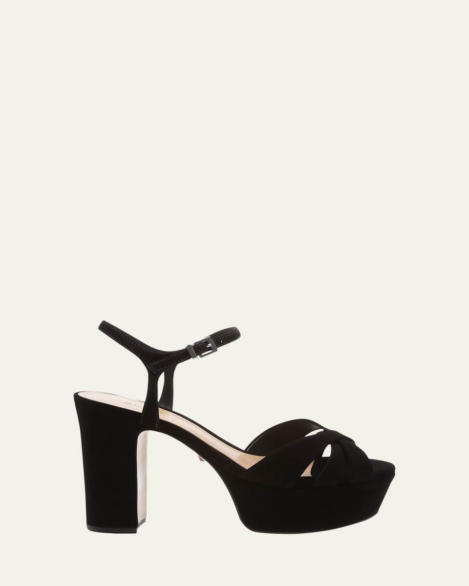 Keefa Nubuck Ankle-Strap Platform Sandals